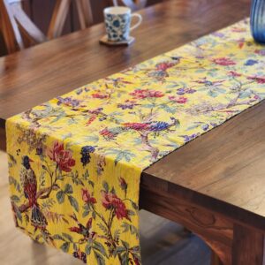 Sunny Savanna - Block print yellow table runner