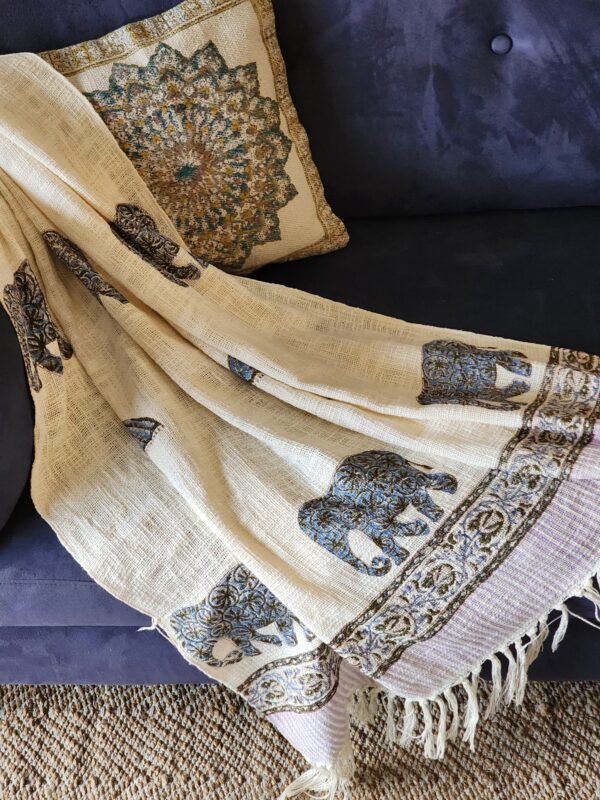 wild rain elephant umbrella print throw