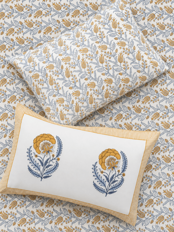 Ochre Bloom- Cotton Bedsheet